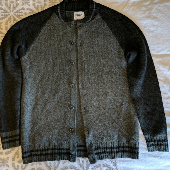 Baseball Style Wool Cardigan Mens 